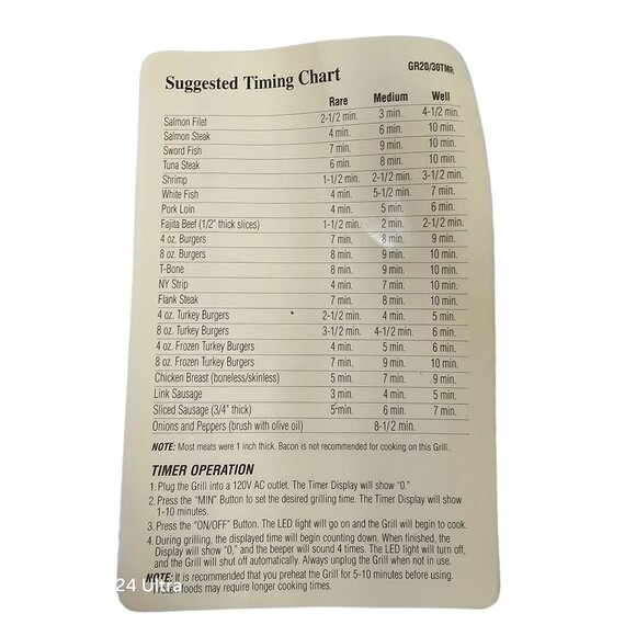 George Foreman Grill Accessories Manuals Drip Tray Spatula Extension Legs - Picture 6 of 9